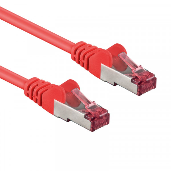 S/FTP CAT6A 10 Gigabit Netwerkkabel - CU - 0,5 meter - Rood