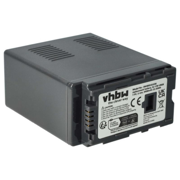 Accu voor Panasonic VW-VBG6 - 7,2V - 4000mAh - Zwart