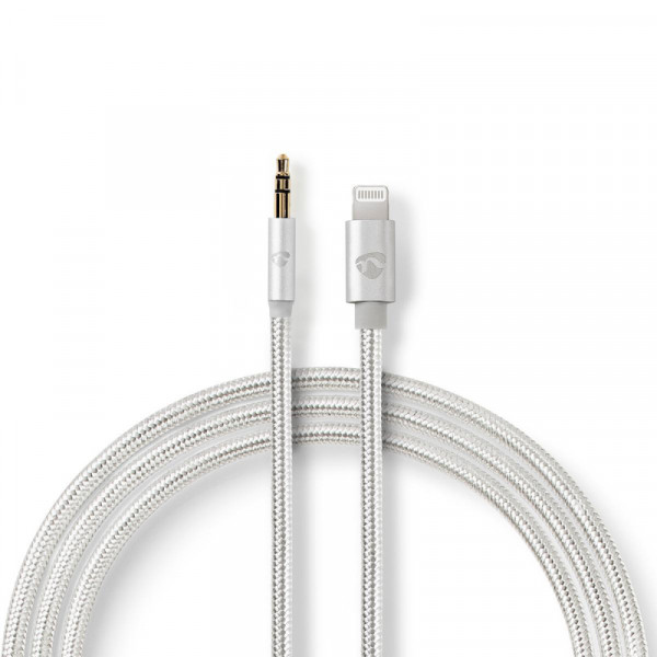 Lightning (m) naar 3,5mm Stereo Jack (m) Verloopkabel - 1 meter - Aluminium