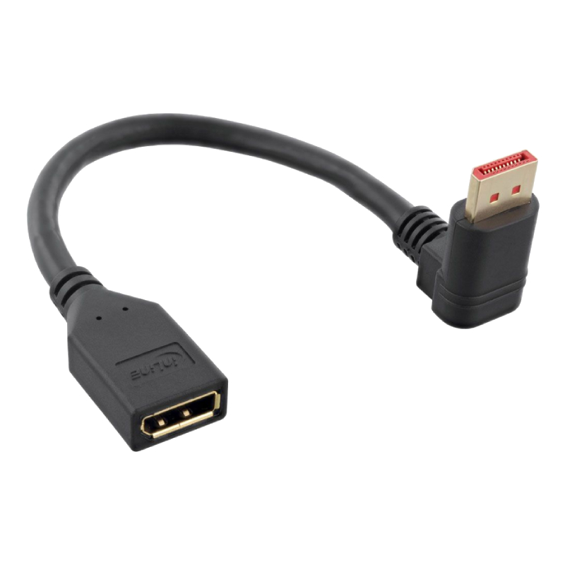 DisplayPort 1.4 Adapter Haaks naar Onder 0,15 meter Zwart