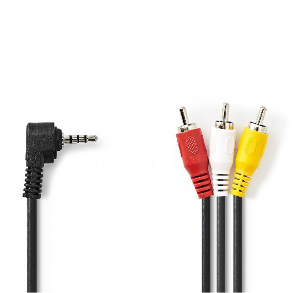 Composiet 3x Tulp (RCA) mannelijk naar JACK 3.5 mm video- en audiokabel 1 meter