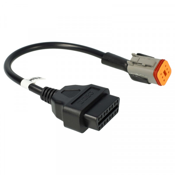 OBD2 Adapterkabel voor Harley Davidson motoren - 6 naar 16-pins - 0,2 meter - Zwart