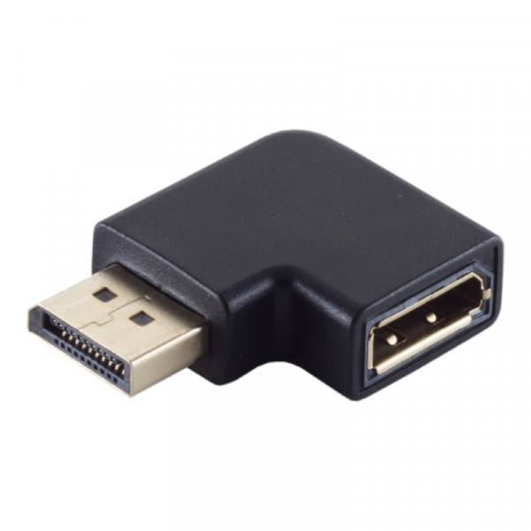 DisplayPort 1.4 Adapter Haaks naar Links Zwart