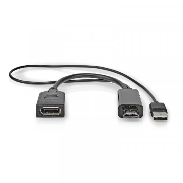 HDMI (m) naar DisplayPort (v) Adapter - 4K 60Hz - 0,2 meter - Zwart