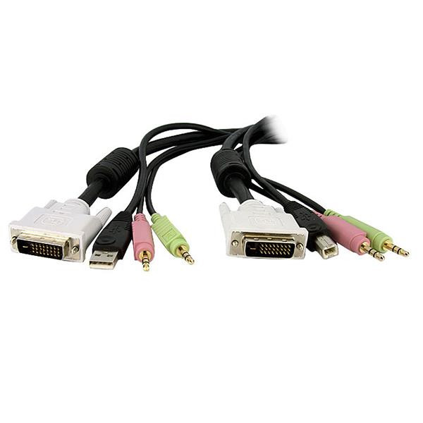 StarTech 4,50m 4-in-1 USB Dual-Link DVI-D KVM-switch Kabel met Audio en Microfoon