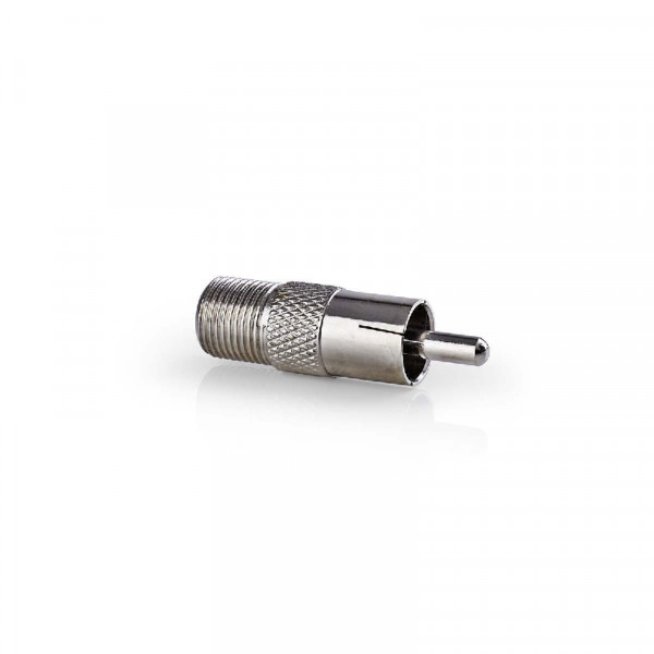 Mono Tulp (v) - F-connector (m) - Adapter - Zilver
