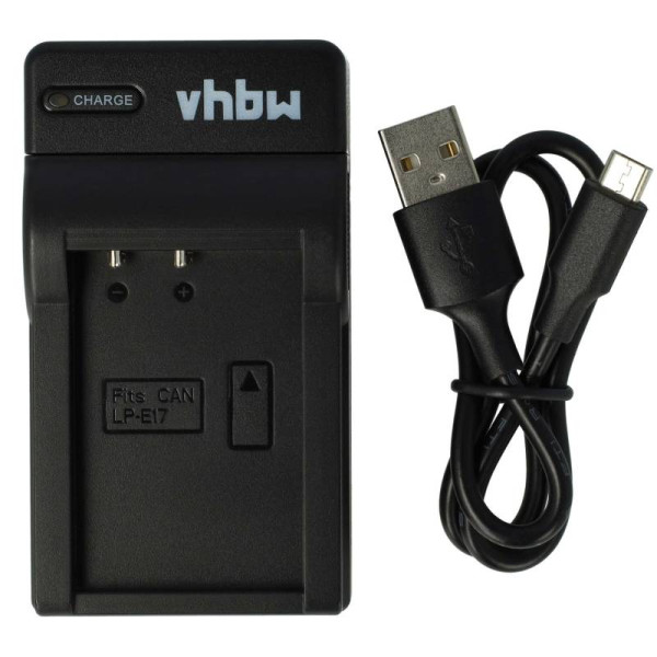 Accu oplader voor Canon LP-E17, diverse EOS model Accu's - Zwart
