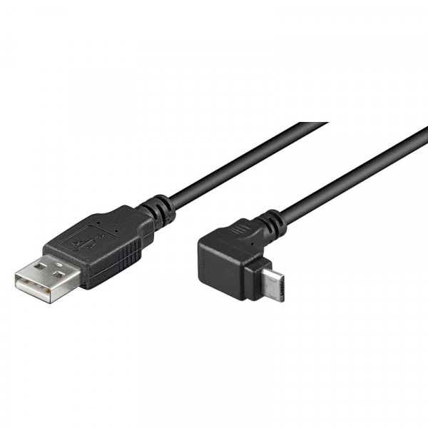 USB 2.0 USB A - USB micro B Haaks 1,8m Zwart