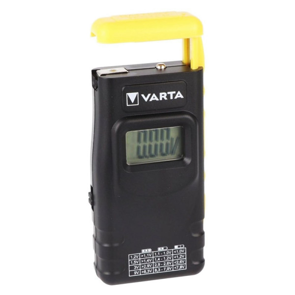 Varta LCD Digitale Batterijentester - AA, AAA, C en D - Zwart/Geel