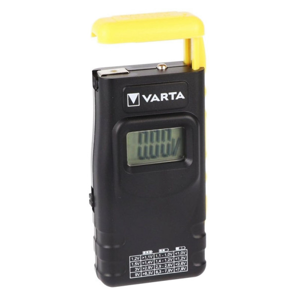 VARTA LCD Digitale Batterijentester - AA, AAA, C en D - Zwart/Geel
