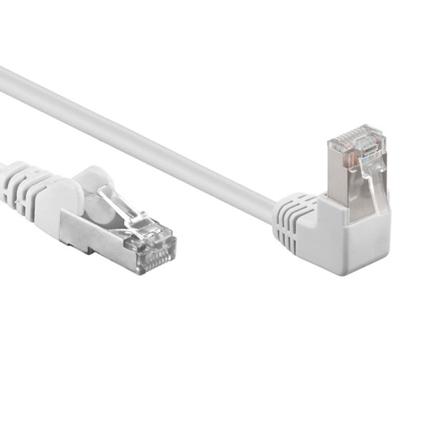 FTP CAT5e Gigabit Netwerkkabel - 1 kant haaks - CCA - 0,25 meter - Wit