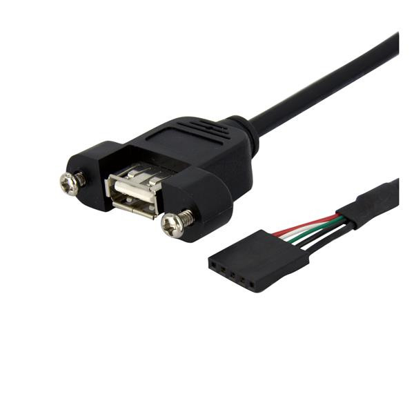 StarTech 30 cm Inbouwpaneel USB Kabel - USB A naar Moederbord Aansluitkabel F/F