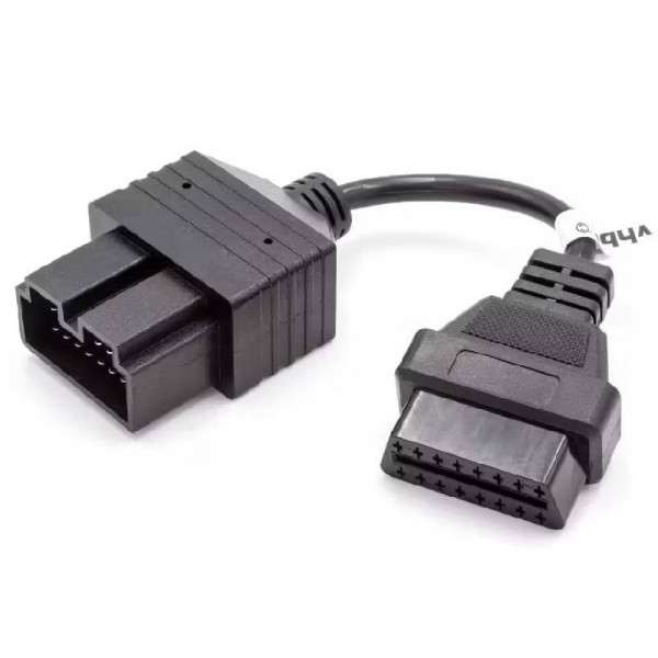 OBD2 Adapterkabel voor Kia - OBD1 20 naar 16-pins OBD2 - 0,2 meter - Zwart