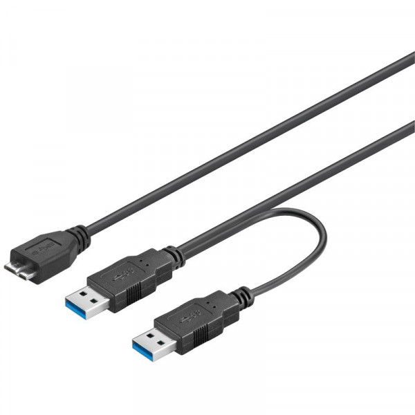 USB 3.0 Kabel 2x A - 1x Micro B 30cm