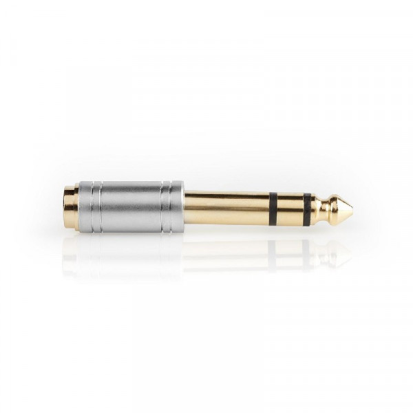 3,5mm (v) - 6,35mm Stereo Jack (m) Adapter - Verguld - Zilver