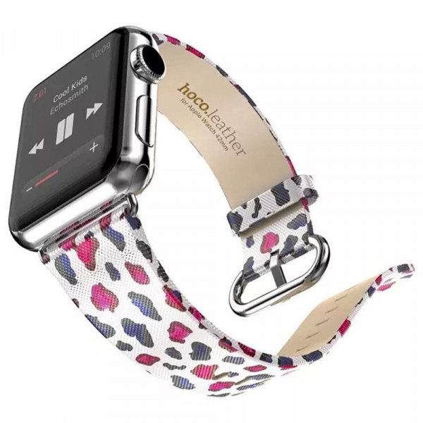 PU leder bandje met print Apple Watch 42/44mm