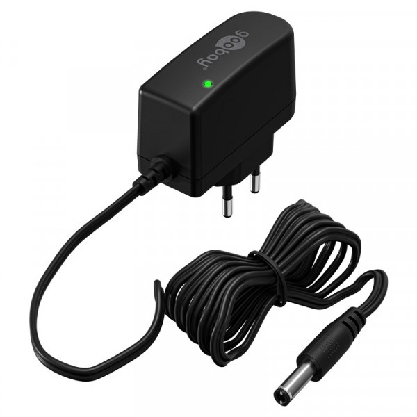 Voedingsadapter 12V - 0,6A - 7,2W - 5,5 x 2,5mm - Premium - 1,8 meter - Zwart