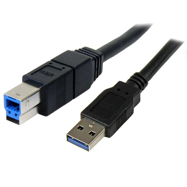 StarTech 3 m zwarte SuperSpeed USB 3.0-kabel A-naar-B - M/M