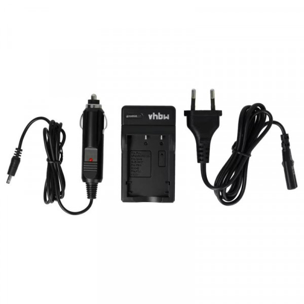 Accu oplader voor Aiptek, Hyundai, Kodak, Praktica en Ricoh - Diverse accu's - Met 12V plug - Zwart