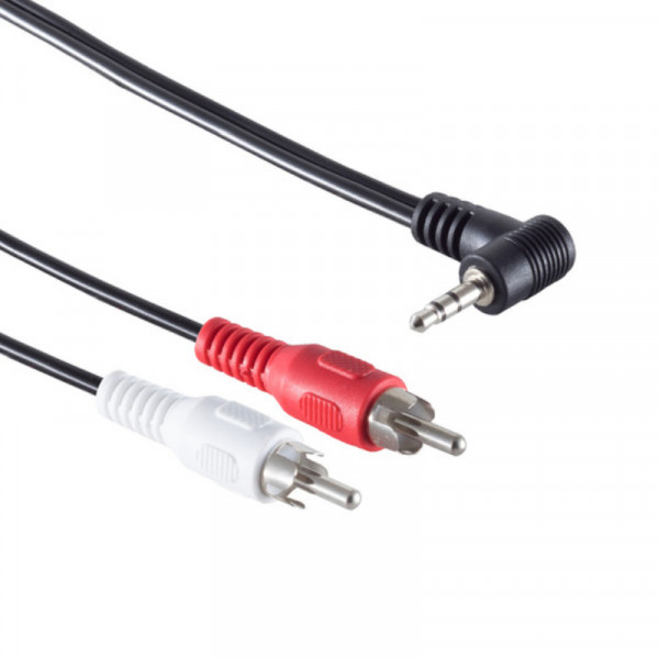 Stereo Tulp (m) - 3,5mm Stereo Jack Haaks (m) Kabel - 1,5 meter - Zwart