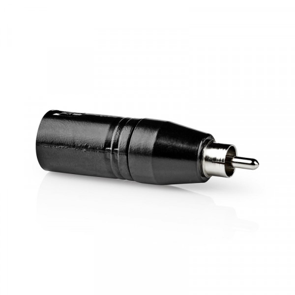 XLR 3-pin (m) - Mono Tulp (m) Adapter - Metaal - Zwart