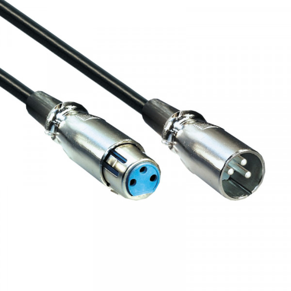 XLR 3-pin Microfoon- en Signaalkabel - Gebalanceerd - 10 meter - Basic - Zwart