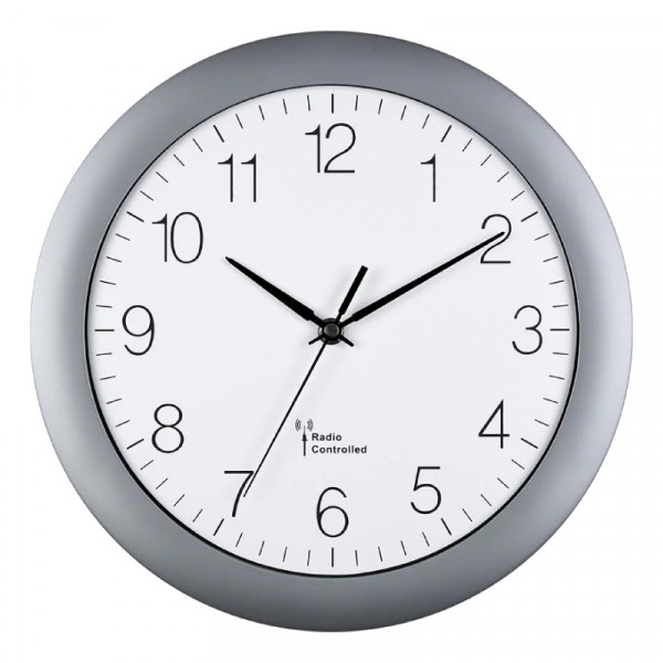 Zendergestuurde Wandklok - 30 cm - Zilver