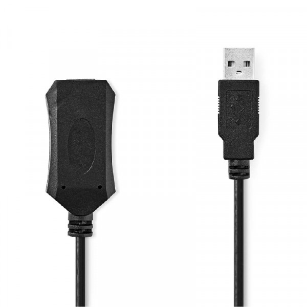 Actieve USB Verlengkabel - USB 2.0 - Basic - 10 meter - Zwart