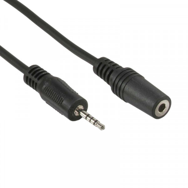 4-polige 3,5mm Jack (v) - 2,5mm (m) Adapterkabel - 3 meter - Zwart