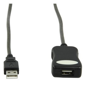 Actieve USB Verlengkabel - USB 2.0 - Premium - 5 meter - Zwart