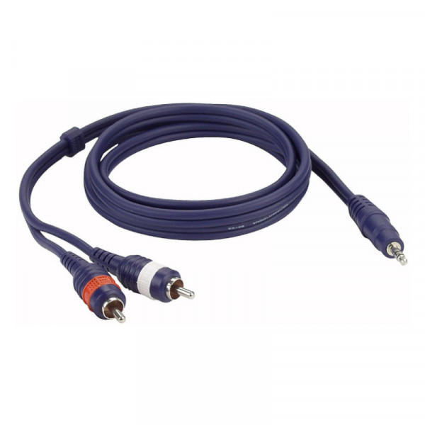 DAP Stereo Tulp (m) - 3,5mm Stereo Jack (m) Kabel - 3 meter - Blauw