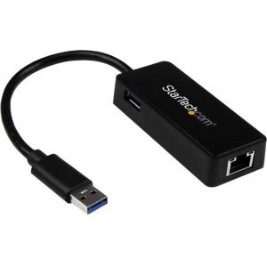 StarTech USB 3.0 Gigabit Netwerkadapter met extra USB aansluiting Zwart