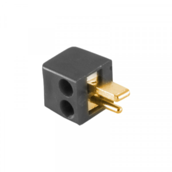 2-pin DIN Luidsprekerconnector (m) - Schroefbaar - Verguld - Zwart