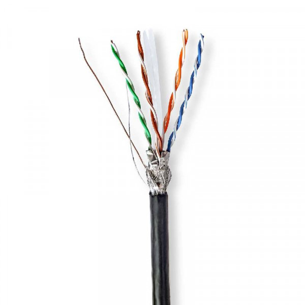 S/FTP CAT6 Gigabit Netwerkkabel - CCA - 24AWG - Stug - 305 meter - Zwart
