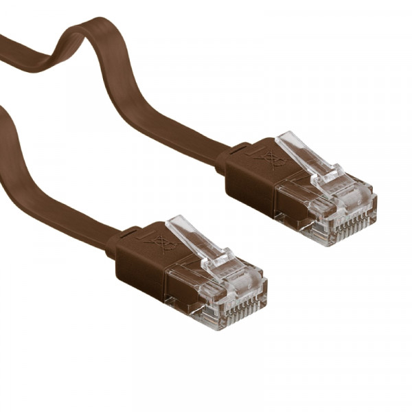 UTP CAT6 Gigabit Netwerkkabel - plat - CU - 2 meter - Bruin
