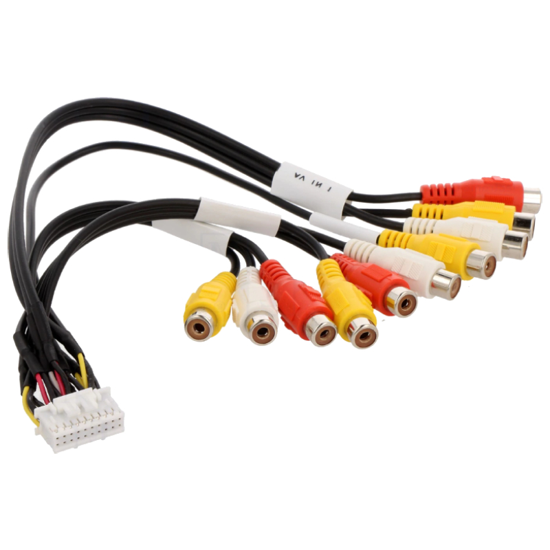 Tulp aansluitingen voor Kenwood DNX8120 - Achteruitrijcamera, AV 1 en 2 IN, AV OUT