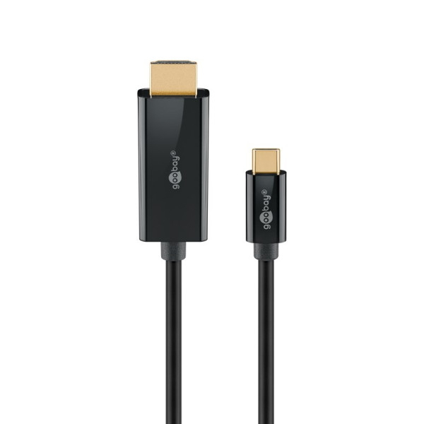 USB-C naar HDMI kabel - 4K 60Hz - Verguld - 2 meter - Zwart