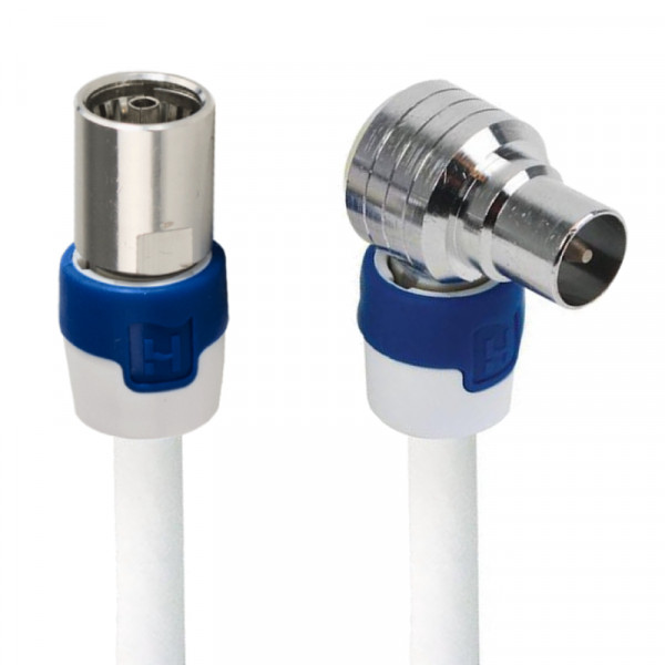 4G Coax Antennekabel - IEC (v) - IEC Haaks (m) - Hirschmann connectoren - 12,5 meter - Wit