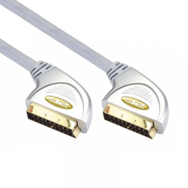 SLX Scart Kabel - Verguld - 1 meter - Grijs