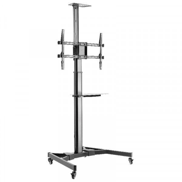 Verrijdbare standaard voor 37-70 inch schermen tot 50kg Zwart met Legplank en Quick Release