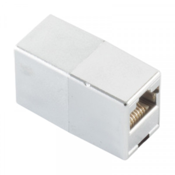 RJ45 Netwerkkabel Koppelstuk - RJ45 (v) - RJ45 (v) - UTP - 8P8C - Crossover - Metaal - Zilver