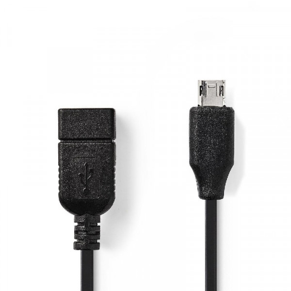 USB 2.0 Kabel Micro-B Male - A Female 0.20 m Zwart