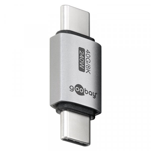 USB-C Koppelstuk - USB-C (m) naar USB-C (m) - USB4 - Pro - Zilver