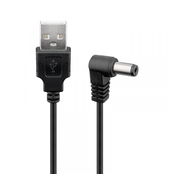 USB naar haakse DC kabel - 5.5 x 2.1mm - 0,5m