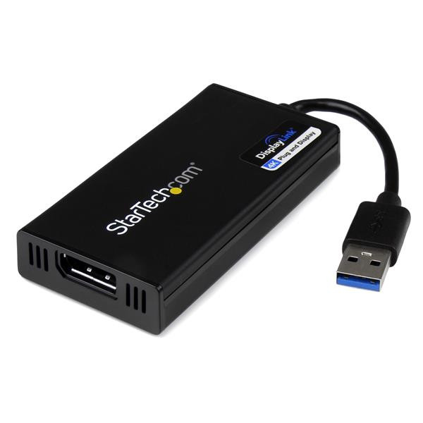 StarTech USB 3.0 naar DisplayPort Adapter – DisplayLink Gecertificeerd - 4K 60Hz - 0,1 meter - Zwart