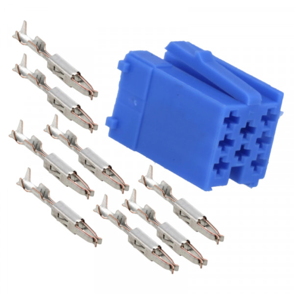 Mini ISO Connector Mannelijk - Inclusief 8 Vrouwelijke Pinnen - Blauw