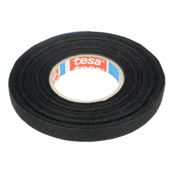 TESA Linnentape PET-wol - 9 mm breed - 300 um dik - Tot 105 graden - 15 meter - zwart