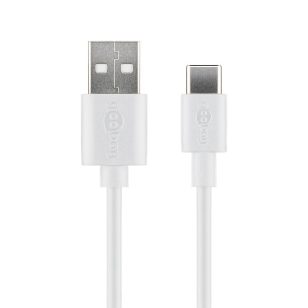 USB-A naar USB-C Kabel - USB 2.0 - 2 meter - Wit