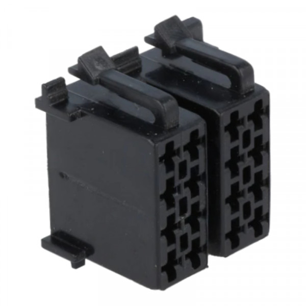 Dubbele ISO Connector Mannelijk - 16-pins - Zwart