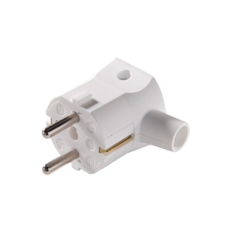 Haakse zelfmontage stekker Schuko Type F 16 A Wit 44fb3d3db721827113aa90da4f5a5618